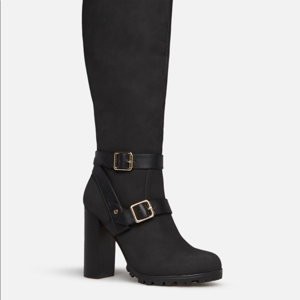 🖤Black Gold Detail Wide Calf Boots🖤 - Picture 2 of 7